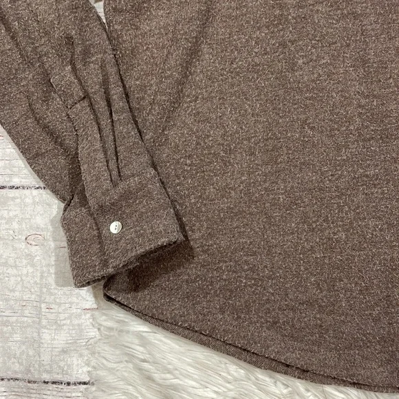 Donni Brushed Sweater Button Down Cho Brown Shirt Jacket Shacket - Picture 9 of 13